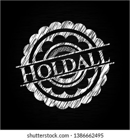 Holdall chalk emblem. Vector Illustration. Detailed.