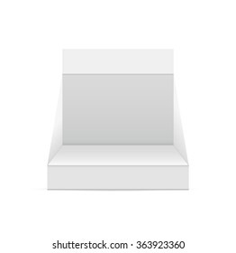 Holder Box Cardboard Blank Empty Displays Products On White Background Isolated. Product Packing. Vector design