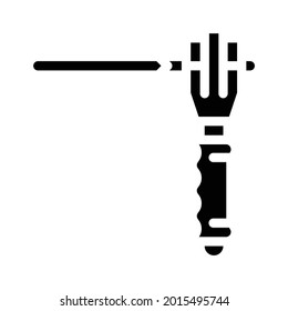 Halter für Elektroden-Glyphsymbol-Vektorgrafik. Halterung für Elektroden-Schild. isoliertes Kontursymbol