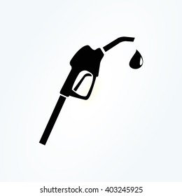 Holder of the fuel pump  with a drop of fuel. Vector icon