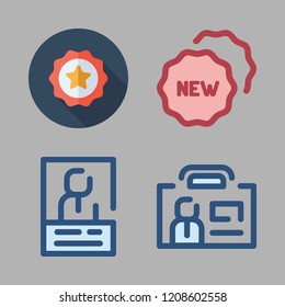 holder icon set. vector set about id card, badge and badges icons set.