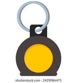 Holder with key ring vector cartoon illustration isolated on a white background.