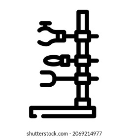 Inhaberlaborwerkzeug, Symbol Vektorgrafik. Laboratoriumszeichen des Inhabers. isoliertes Kontursymbol