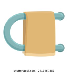 Holder pipe rail icon cartoon vector. Interior bathroom. Metal pipe