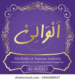 The Holder of Supreme Authority..
The Governor, the Patron, the One Who Owns things and
manages them.