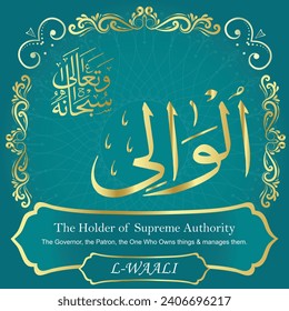 The Holder of Supreme Authority..
The Governor, the Patron, the One Who Owns things and
manages them.