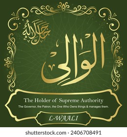 The Holder of Supreme Authority..
The Governor, the Patron, the One Who Owns things and
manages them.