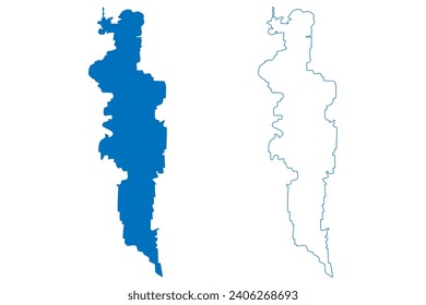 Holderen Lake (Kingdom of Norway, Sweden) map vector illustration, scribble sketch Holderen map