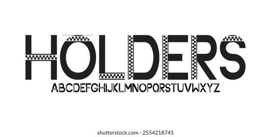 Holders, creative modern urban alphabet font. Digital abstract moslem, futuristic, fashion, sport, minimal technology typography. Simple numeric vector illustration