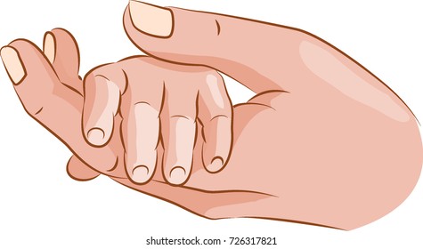holding a baby hand