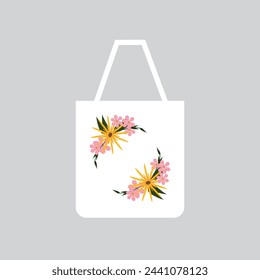 holding bag  mockup blank template isolated on gray background.