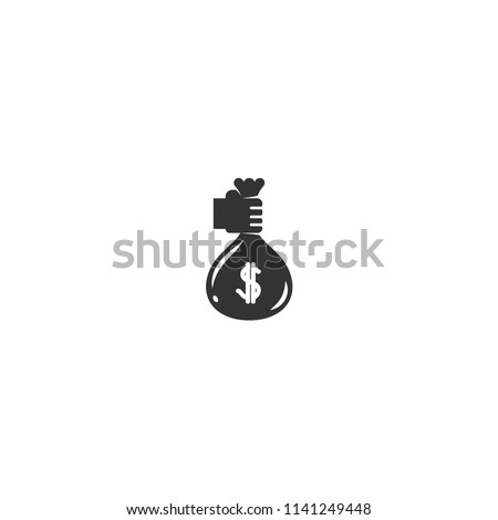 holding a bag of money solid icon