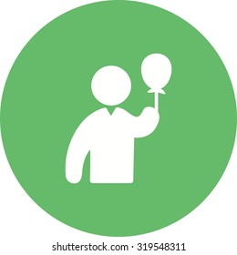 Holding, balloons, balloon icon vector image. Can also be used for activities. Suitable for use on web apps, mobile apps and print media.