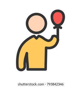 Holding balloons icon