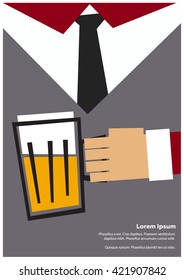 Holding Beer In Hand (Vector Illustration)