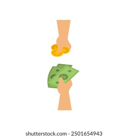 Holding Bitcoin futures in one hand, cash in the other. A symbol of economic transition in today's rapidly developing digital era.