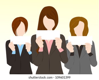 holding blank sign