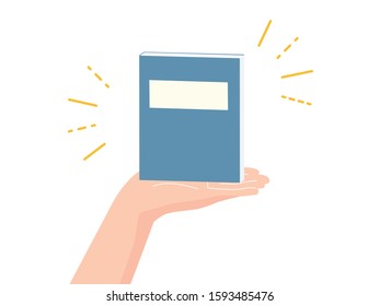 holding a book on the hand