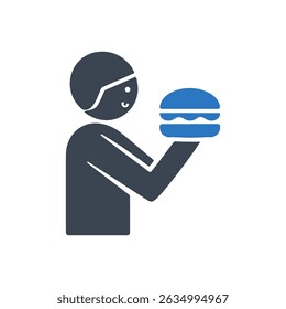 Holding Burger Icon Isolated On White Background