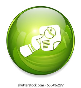 holding a business chart icon