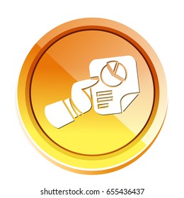 holding a business chart icon