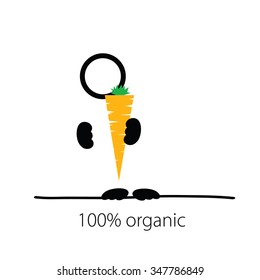 holding carrot organic vector in colorful