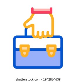 holding case administrator color icon vector. holding case administrator sign. isolated symbol illustration