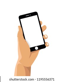 holding a cell mobile phone