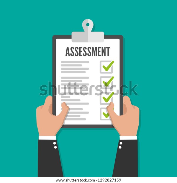 Holding Clipboard Checklist Assessment Flat Icon Stock Vector (Royalty ...