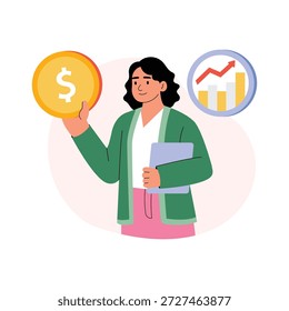 Ilustración vectorial de Moneda. Archivo EPS 