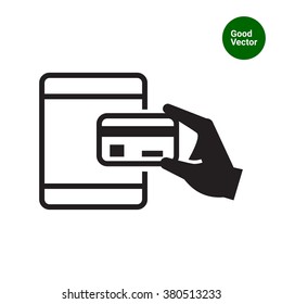 Holding credit card icon