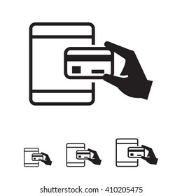 Holding credit card icon