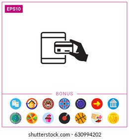 Holding credit card icon