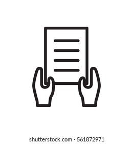 holding document icon illustration isolated vector sign symbol