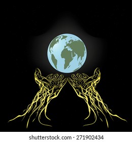 holding earth