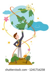Sostener la Tierra en un hombre