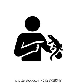 Segurando Ícone Lagarto De Animal De Estimação Exótico Isolado No Fundo Branco