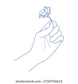 holding a flower, symbolizing simplicity and nature