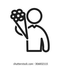 Holding, flowers, bouquet icon vector image. Can also be used for activities. Suitable for use on web apps, mobile apps and print media.