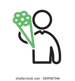 Holding flowers icon