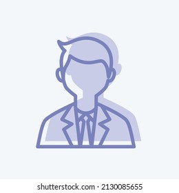 Holding flowers Icon in trendy two tone style isolated on soft blue background