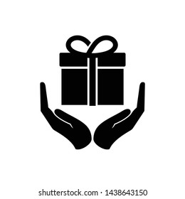 Holding gift icon symbol vector illustration