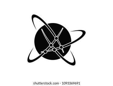 Holding globe, social network icon