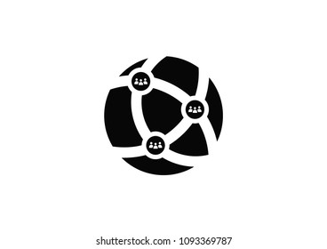 Holding globe, social network icon