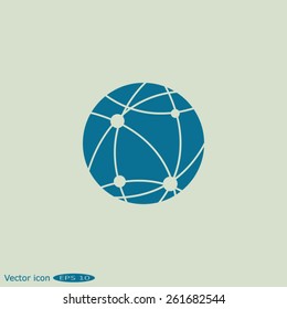holding globe, social network icon
