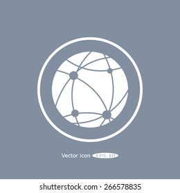 holding globe, social network icon