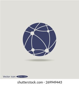 holding globe, social network icon