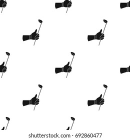 Holding of a golf club icon in black style isolated on white background. Golf club symbol stock vector illustration.