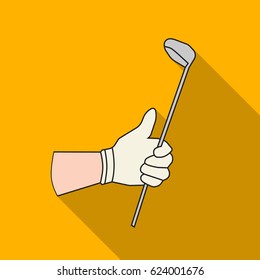 Holding of a golf club icon in flat style isolated on white background. Golf club symbol stock vector illustration.