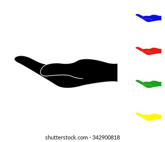 holding hand icon - vector colored set